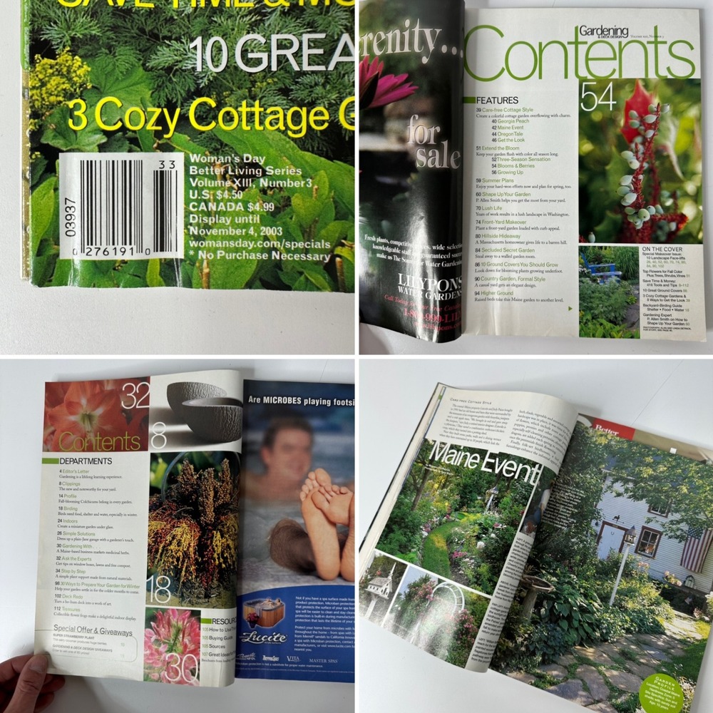 4 Mixed Lot Garden Craft Magazines 2003 2004 Better Homes Country Living - Picture 6 of 7